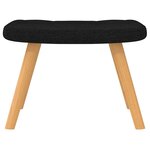 vidaXL Chaise à bascule avec repose-pied Noir Tissu