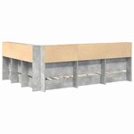 vidaXL Lit Bibliothèque Gris béton 160 x 200 cm Bois d'ingénierie