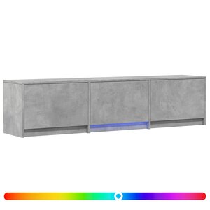 vidaXL Meuble TV avec LED 165x34x40 cm Gris Béton Bois d’ingénierie