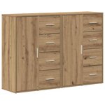 vidaXL Buffets 2 Pièces chêne artisanal 60 x 31 x 84 cm Bois d'ingénierie