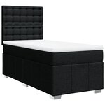 vidaXL Sommier à lattes de lit avec matelas Noir 100x200 cm Tissu