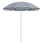 vidaXL Parasol de plage Bleu 263 x 263 x 272 cm Polyester et métal