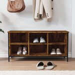 vidaXL Armoire à chaussures chêne fumé 100x35x50 cm bois d'ingénierie