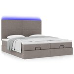 VidaXL Cadre de lit ottoman avec matelas taupe 180x200 cm tissu