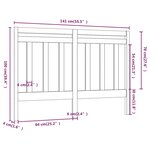 vidaXL Tête de lit Gris 141x4x100 cm Bois massif de pin