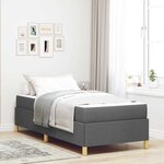 vidaXL Lit à ressorts Blanc et Gris foncé et Marron et Gris foncé