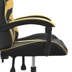 vidaXL Chaise de jeu pivotante Noir et doré Similicuir