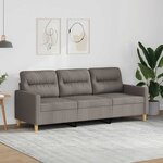 vidaXL Canapé à 3 places Taupe 180 cm Tissu