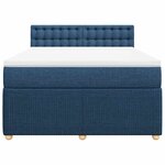 vidaXL Sommier à lattes de lit avec matelas Bleu 140x190 cm Tissu