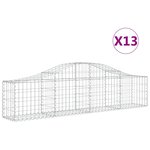vidaXL Paniers à gabions arqués 13 Pièces 200x30x40/60 cm Fer galvanisé