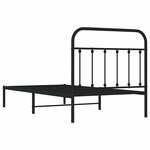 vidaXL Cadre de lit métal sans matelas avec tête de lit noir 100x190cm