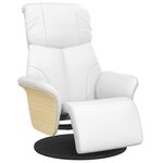 vidaXL Fauteuil inclinable avec repose-pieds blanc similicuir