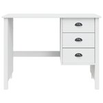 vidaXL Bureau avec tiroirs HILL Blanc 100 x 45 x 74 cm Pin massif