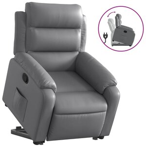 vidaXL Fauteuil inclinable Gris Similicuir