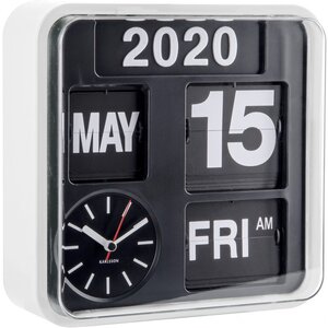 Horloge en plastique mini flip 24.5 cm blanc