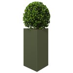 vidaXL Jardinières 2 Pièces vert olive triangulaire 50x43x75 cm acier