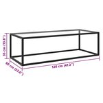 vidaXL Table basse Noir avec verre trempé 120x60x35 cm