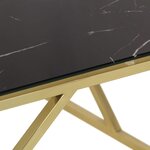 vidaXL Table basse doré acier inoxydable et verre trempé