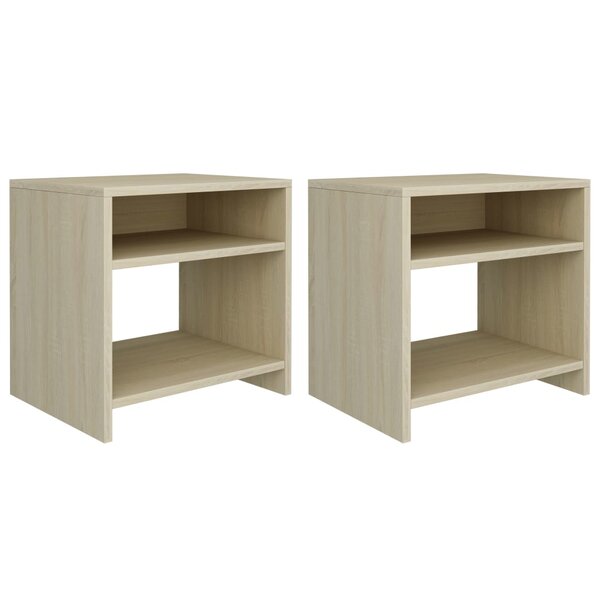 vidaXL Tables de chevet 2Pièces Chêne sonoma 40x30x40cm Bois d'ingénierie