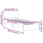 vidaXL Cadre de lit sans matelas avec tête de lit 90x200 cm