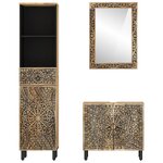 vidaXL Ensemble de meubles de salle de bain 3 Pièces bois manguier massif