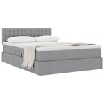 vidaXL Lit avec rangement et matelas Gris clair 140 x 200 cm