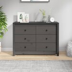 vidaXL Armoire latérale Gris 100x40x72 cm Bois de pin massif