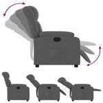 vidaXL Fauteuil inclinable en tissu gris foncé