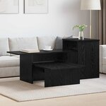 vidaXL Table console Chêne noir 91 5 x 35 x 38 5 cm Bois d'ingénierie