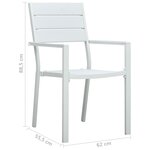 vidaXL Chaises de jardin lot de 4 Blanc PEHD Aspect de bois