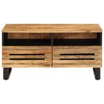 vidaXL Table basse 80x55x40 cm bois de manguier massif brut