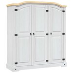 vidaXL Garde-robe avec 3 portes Gamme Corona pin mexicain Blanc