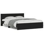 vidaXL Cadre de lit sans matelas noir 140x190 cm