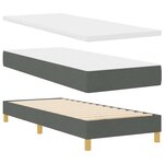 vidaXL Lit à ressort LED avec matelas Gris foncé 80 x 200 cm tissu