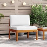 vidaXL Canapé de jardin central avec coussins en bois d'acacia et corde