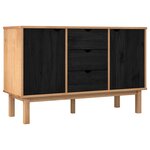 vidaXL Buffet OTTA Noir 113 5 x 43 x 73 cm Bois de pin massif