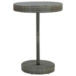vidaXL Ensemble de bar de jardin 5 Pièces et coussins Résine tressée Gris