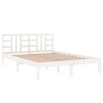 vidaXL Cadre de lit sans matelas blanc 135x190 cm bois massif