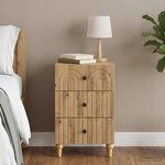vidaXL Cabinet de chevet Chêne artisanal 43 x 41 x 66 5 cm