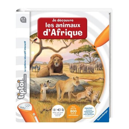 Tiptoi - je découvre les animaux d'afrique - ravensburger - livre électronique éducatif - des 4 ans - en français
