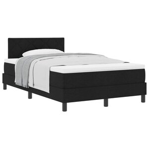 vidaXL Lit à ressorts avec coussin Noir 120 x 200 cm tissu