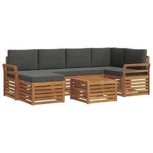 vidaXL Ensemble de canapés d'extérieur 7 pc Naturel et Anthracite