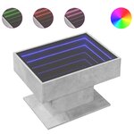 vidaXL Table basse avec LED gris béton 70x50x45 cm bois d'ingénierie