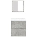 vidaXL Armoire lavabo de salle de bain et bassin et miroir Gris béton