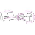 vidaXL Ensemble de canapés 2 Pièces avec coussins Jaune clair Tissu