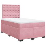 vidaXL Sommier à lattes de lit avec matelas Rose 120x200 cm Velours