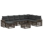 vidaXL Ensemble de canapé de jardin 9 Pièces Gris et Gris foncé polyrotin