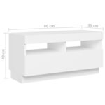vidaXL Meuble TV avec lumières LED Blanc 180x35x40 cm