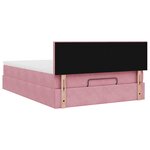 vidaXL Cadre de lit ottoman avec matelas rose 140x190 cm velours