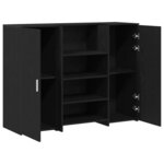 vidaXL Bureau de réception chêne noir 135x50x103 5cm bois d'ingénierie